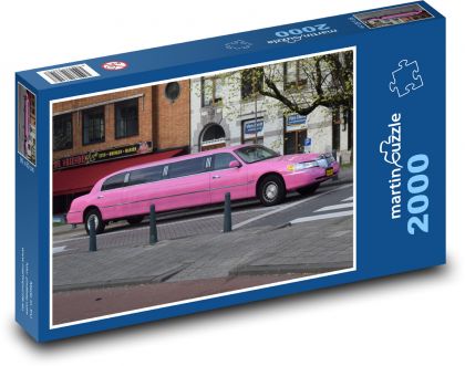 Limuzína - auto, růžové - Puzzle 2000 dílků, rozměr 90x60 cm