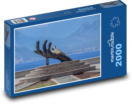 Ruka - sochařství, památník - Puzzle 2000 dílků, rozměr 90x60 cm