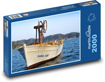 Člun - rybolov, moře - Puzzle 2000 dílků, rozměr 90x60 cm