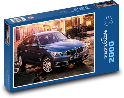 Auto - modré BMW 320d GT - Puzzle 2000 dílků, rozměr 90x60 cm