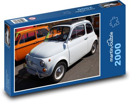 Fiat 500 weteran samochodu - Puzzle 2000 elementów, rozmiar 90x60 cm