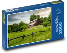 Louka - stodola, venkov Puzzle 2000 dílků - 90 x 60 cm