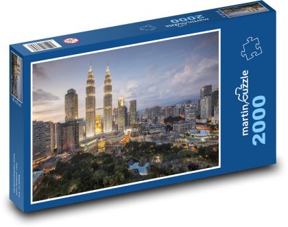 Kuala Lumpur - město, věže - Puzzle 2000 dílků, rozměr 90x60 cm