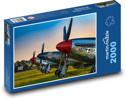 Airplane - Mustang P51 aircraft - Puzzle 2000 pieces, size 90x60 cm 