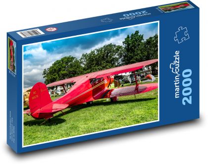 Flugzeug - roter Doppeldecker - Puzzle - 2000 Teile
