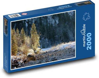 Zimná krajina - les, príroda - Puzzle 2000 dielikov, rozmer 90x60 cm 