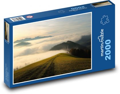 Mgła nad wzgórzami - Puzzle 2000 elementów, rozmiar 90x60 cm