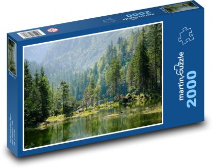 Jazero - stromy, les, voda - Puzzle 2000 dielikov, rozmer 90x60 cm 