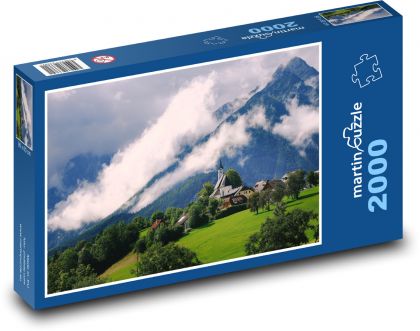 Hora - mraky, krajina, venkov - Puzzle 2000 dílků, rozměr 90x60 cm
