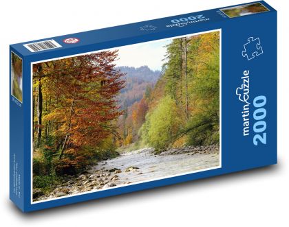Řeka - podzim, příroda, voda - Puzzle 2000 dílků, rozměr 90x60 cm