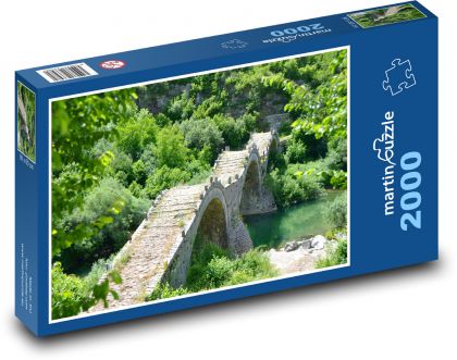 Kamenný obloukový most - Přírodní Park Vikos-Aoos - Puzzle 2000 dílků, rozměr 90x60 cm