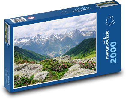 Horské panorama - příroda, hory - Puzzle 2000 dílků, rozměr 90x60 cm