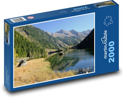 Podzimní krajina, jezero - puzzle 2000 dílků