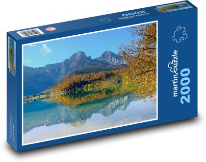 Podzimní krajina - horské jezero - Puzzle 2000 dílků, rozměr 90x60 cm