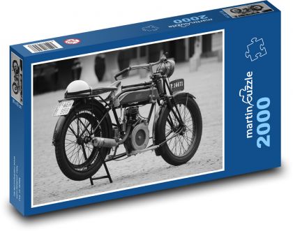 Historický motocykl - veterán, moped - Puzzle 2000 dílků, rozměr 90x60 cm