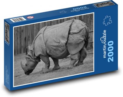 Nosorožec - zvíře, savec - Puzzle 2000 dílků, rozměr 90x60 cm