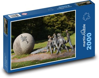 Skulptur Kinder, Globus - Puzzle - 2000 Teile