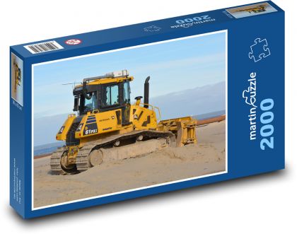 Buldozer v písku - puzzle 2000 dílků