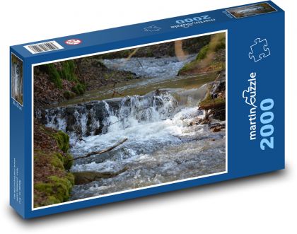 Wodospad - rzeka, woda - Puzzle 2000 elementów, rozmiar 90x60 cm