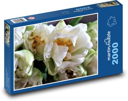 Tulipany - białe, wiosenne - Puzzle 2000 elementów, rozmiar 90x60 cm