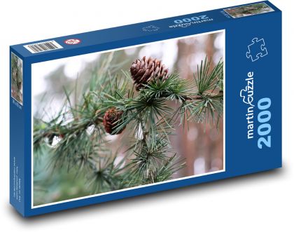 Smrekovec - šišky, ihličie - Puzzle 2000 dielikov, rozmer 90x60 cm 