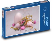 Velikonoce - vajíčka, dekorace Puzzle 2000 - 90x60 cm