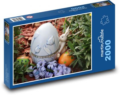 Jajko - Wielkanoc, zając - Puzzle 2000 elementów, rozmiar 90x60 cm