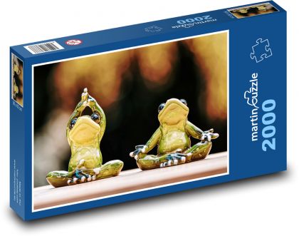 Žáby - jóga, cvičení - puzzle 2000 dílků