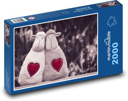 Ovce - plyšáci, hračky - Puzzle 2000 dílků, rozměr 90x60 cm
