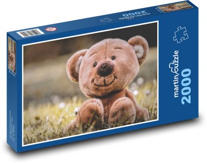 Medvídek - hračka, louka - Puzzle 2000 dílků, rozměr 90x60 cm