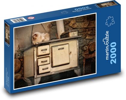 Retro kamna, trouba - puzzle 2000 dílků
