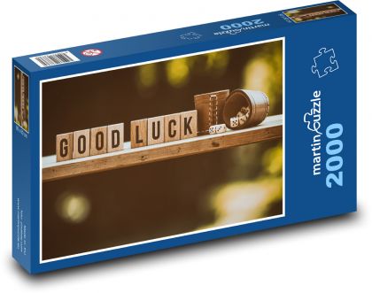 Kostky - pohár, štěstí - Puzzle 2000 dílků, rozměr 90x60 cm