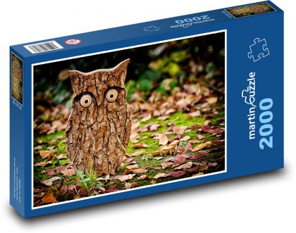 Sova - kůra stromu - Puzzle 2000 dílků, rozměr 90x60 cm