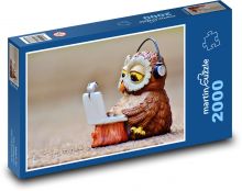 Sova se sluchátky Puzzle 2000 - 90x60 cm