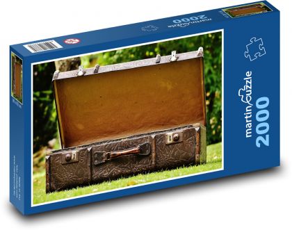 Kufor - dekorácia, starožitný - Puzzle 2000 dielikov, rozmer 90x60 cm 