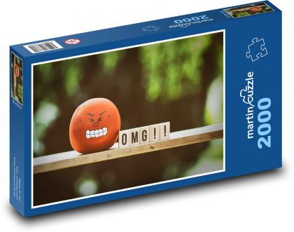 Smajlík - emotikon, vztek - Puzzle 2000 dílků, rozměr 90x60 cm