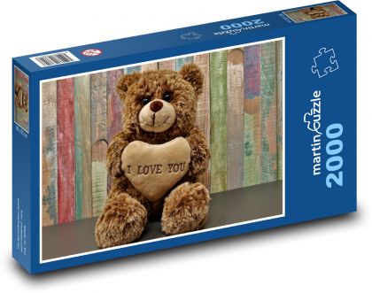 Medvedík - milovať, romantika - Puzzle 2000 dielikov, rozmer 90x60 cm 