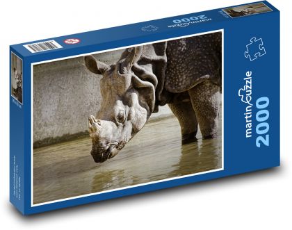Nosorožec - divoká zvěř, zoo - Puzzle 2000 dílků, rozměr 90x60 cm