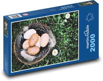Veľkonočné vajíčka - hniezdo, veľká noc - Puzzle 2000 dielikov, rozmer 90x60 cm 