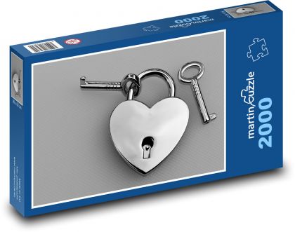 Kľúč k srdcu - láska, šťastie - Puzzle 2000 dielikov, rozmer 90x60 cm 