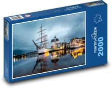 Švédsko - loď, prístav Puzzle 2000 dielikov - 90 x 60 cm
