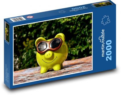 Šťastné prasa - dekorácia, keramika - Puzzle 2000 dielikov, rozmer 90x60 cm 