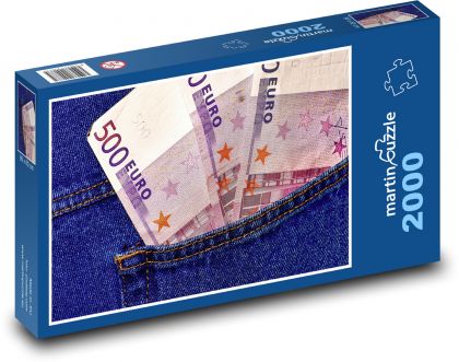 Euro - kieszonkowe, pieniądze - Puzzle 2000 elementów, rozmiar 90x60 cm