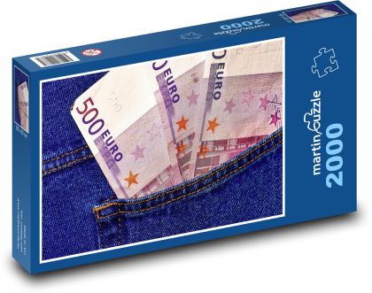 Euro - vrecko, peniaze - Puzzle 2000 dielikov, rozmer 90x60 cm 