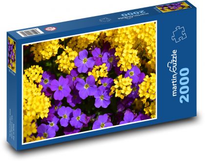 Květiny - fialové a žluté květy - Puzzle 2000 dílků, rozměr 90x60 cm
