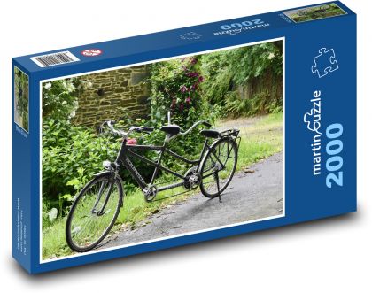 Tandemové kolo - jízdní kolo, tandem - Puzzle 2000 dílků, rozměr 90x60 cm