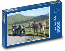 Motocykel a somár Puzzle 2000 dielikov - 90 x 60 cm