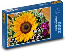 Slunečnice - kytice, léto Puzzle 2000 - 90x60 cm