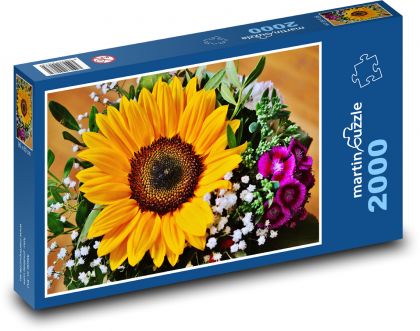 Sunflower - bouquet, summer - Puzzle 2000 pieces, size 90x60 cm 