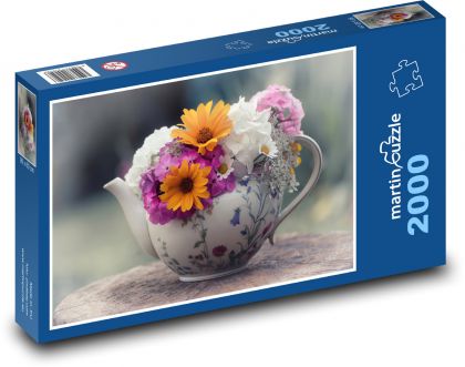 Bouquet - tea kettle, flowers - Puzzle 2000 pieces, size 90x60 cm 